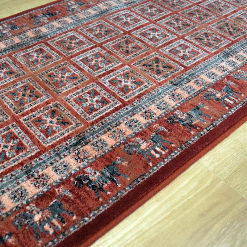 Royal Kashqai Traditional Wool Runner Rugs 4301 300 Brick Red