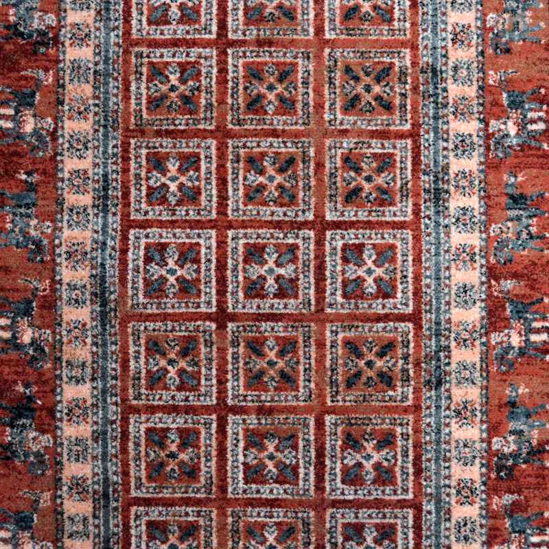 Royal Kashqai Traditional Wool Runner Rugs 4301 300 Brick Red