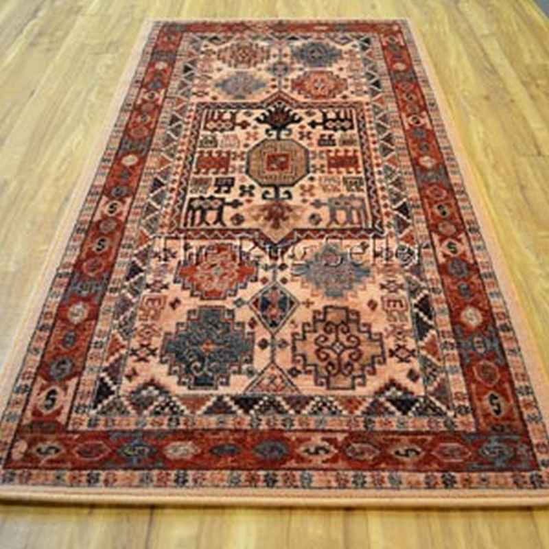 Royal Kashqai Traditional Wool Rugs 4306 100 in Cream and Brick