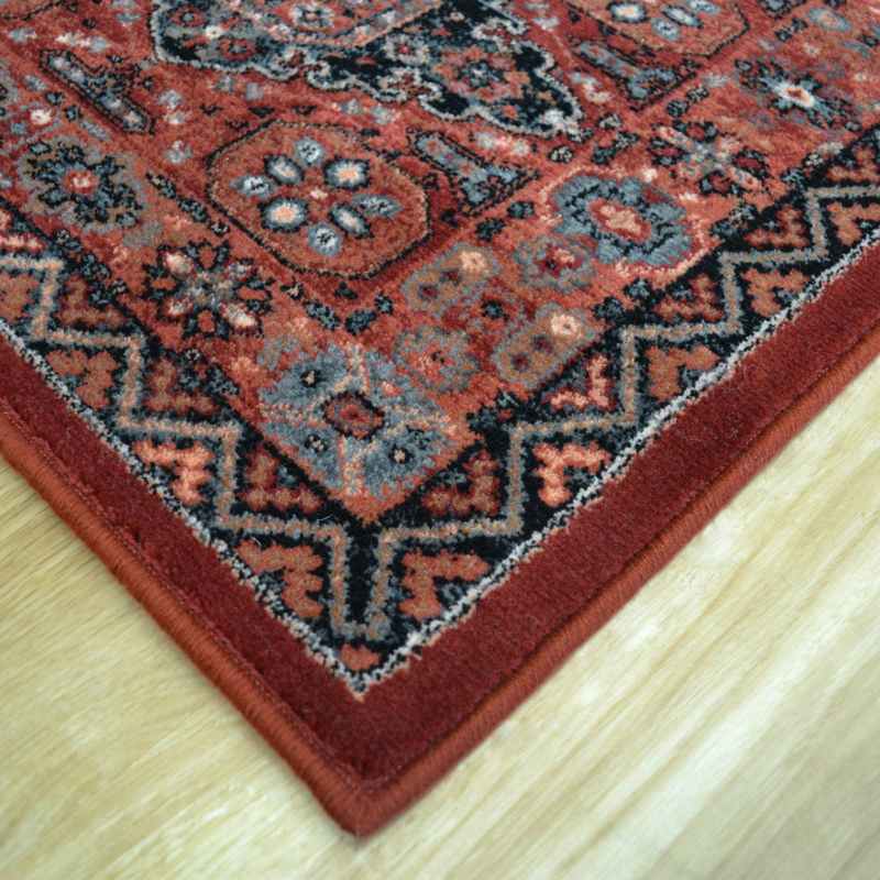 Royal Kashqai Traditional Wool Runner Rugs 4308 300 Brick Red