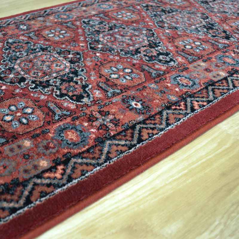 Royal Kashqai Traditional Wool Runner Rugs 4308 300 Brick Red