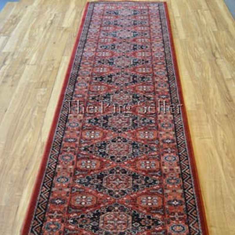 Royal Kashqai Traditional Wool Runner Rugs 4308 300 Brick Red