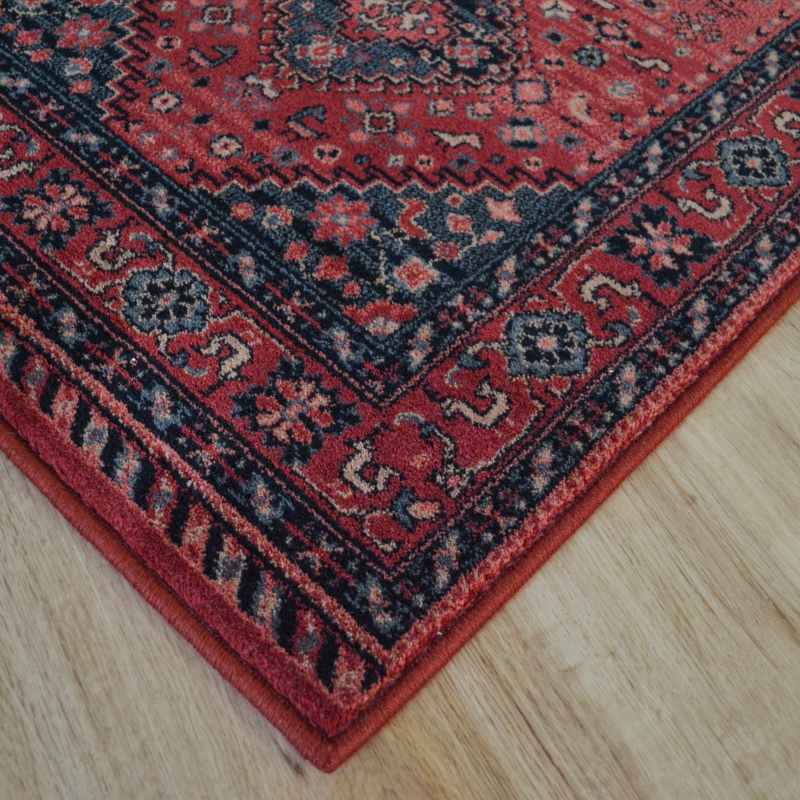 Royal Kashqai Traditional Wool Hallway Runner Rugs 4345 300 in Red