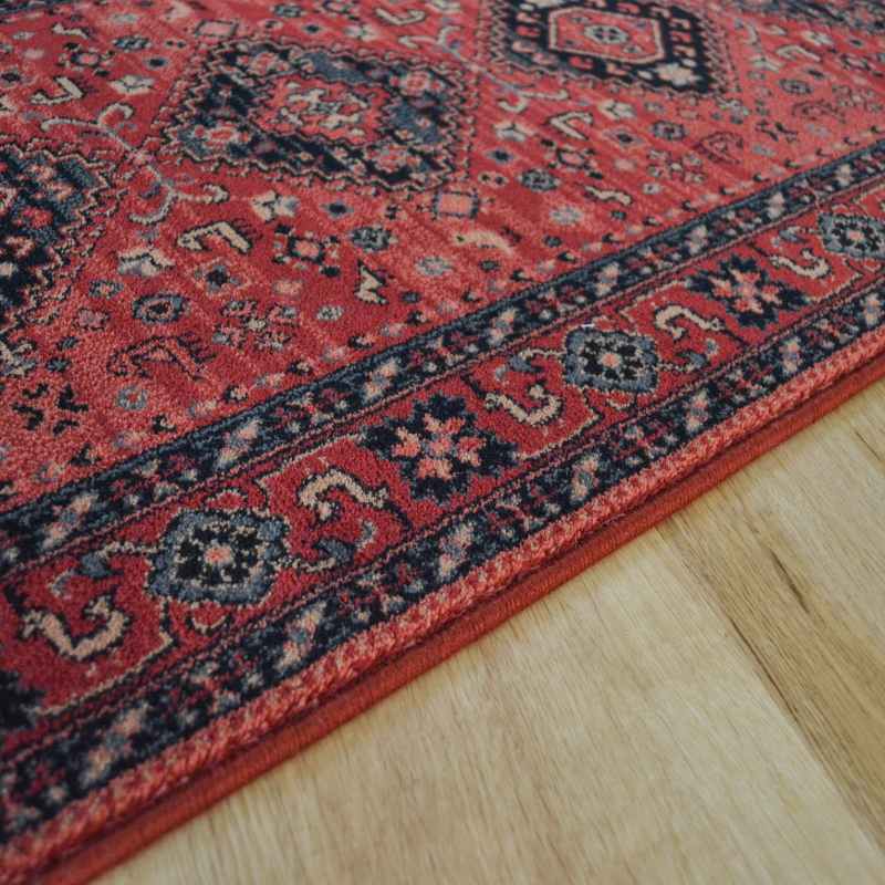 Royal Kashqai Traditional Wool Hallway Runner Rugs 4345 300 in Red