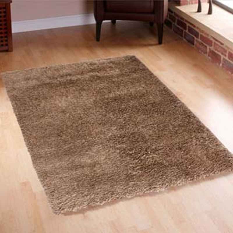 Vista Shaggy Plain Thick Rugs 2236 Dark Beige