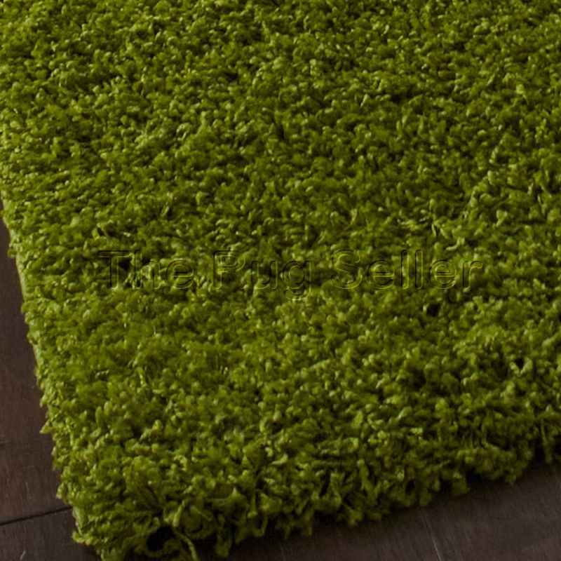 Vista Shaggy Plain Thick Rugs 2236 Green