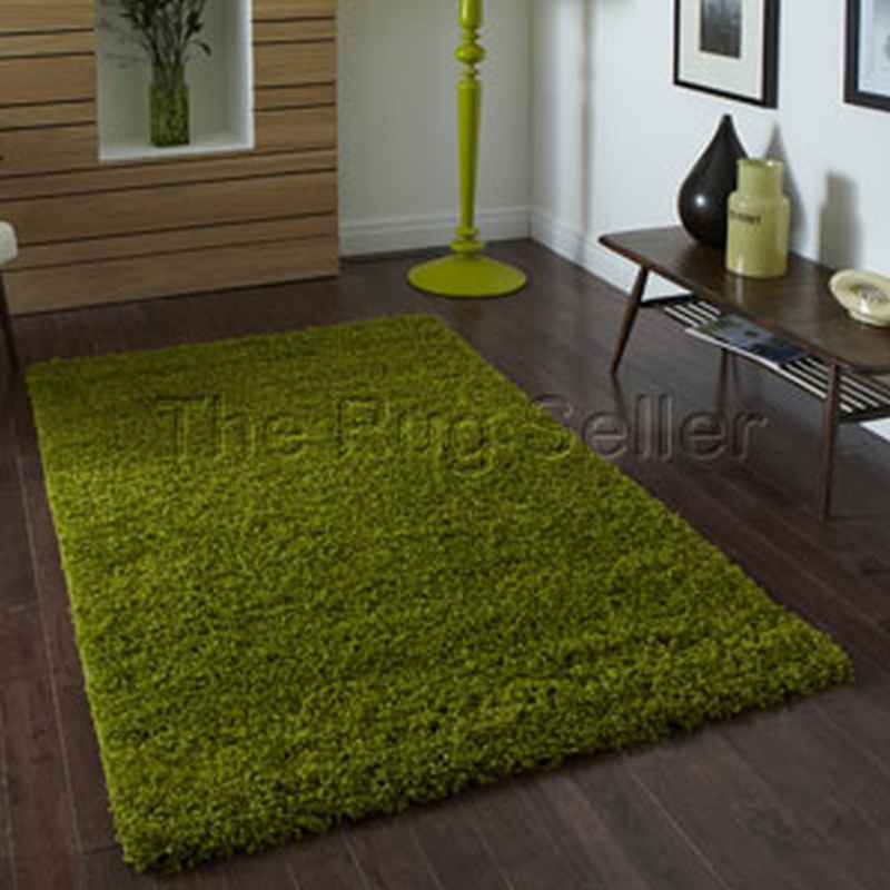 Vista Shaggy Plain Thick Rugs 2236 Green