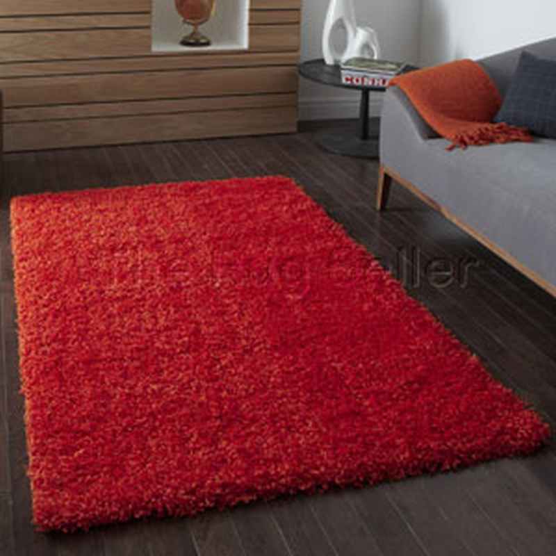 Vista Shaggy Plain Thick Rugs 2236 Orange