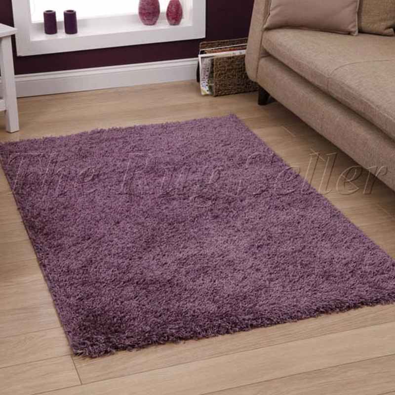 Vista Shaggy Plain Thick Rugs 2236 Violet
