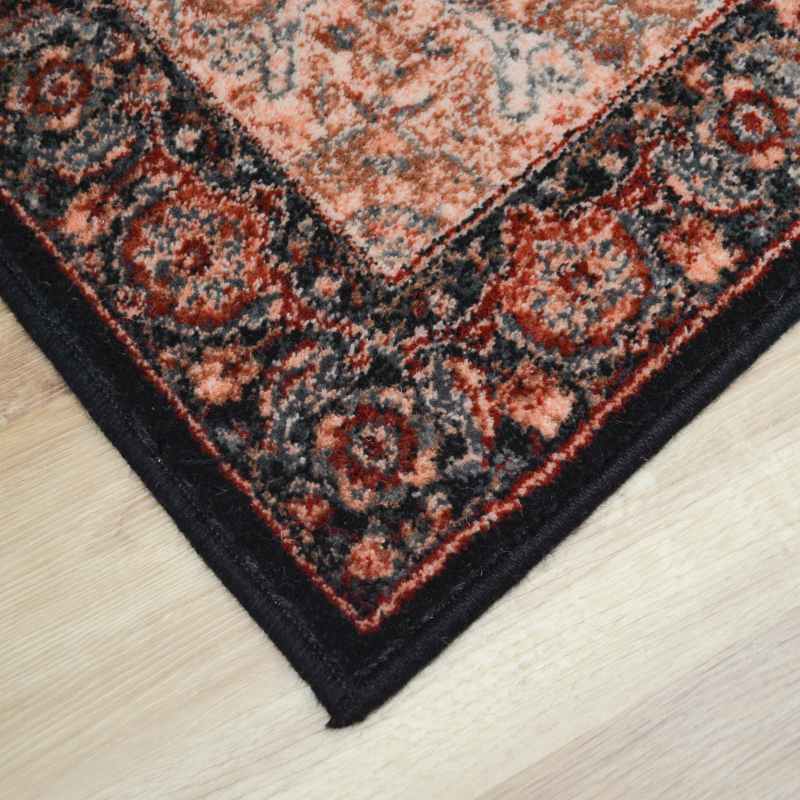 Royal Kashqai Traditional Wool Runner Rugs 4354 102 in Pink and Black