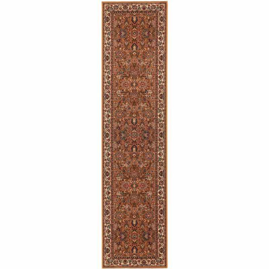 Royal Kashqai Traditional Hallway Runner Rugs 4362 600 in Gold