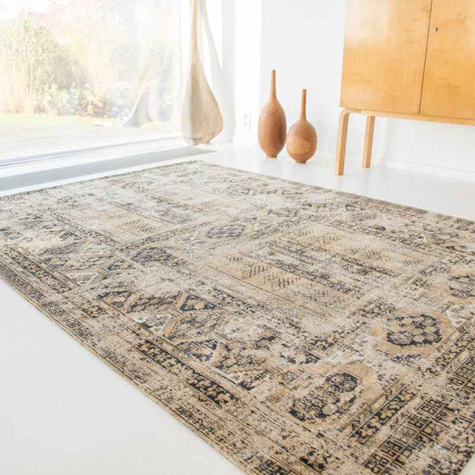 Louis De Poortere Antiquarian Antique Hadschlu Rugs 8720 in Agha Old Gold