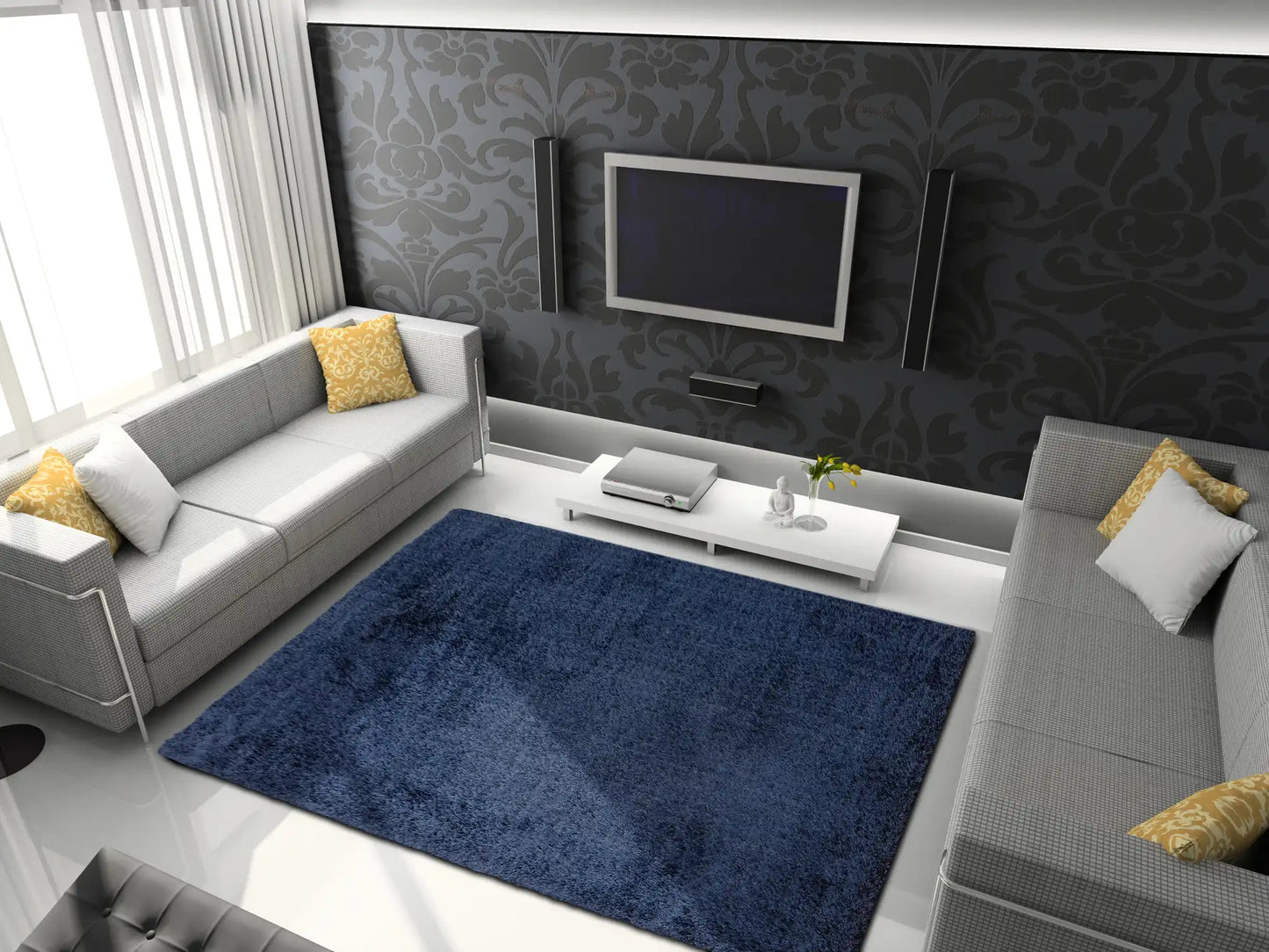 Asiatic payton navy Blue, Navy Living Room  Rug.