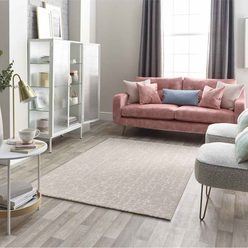 Chamonix Abstract Wool 46011 200 Rugs in Pink