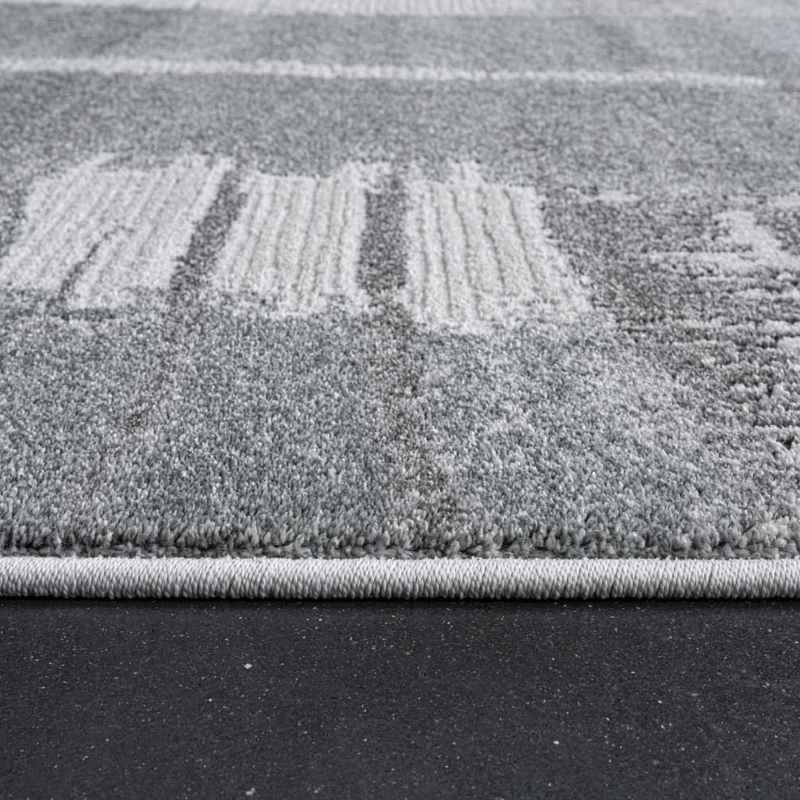 Milano 46046 6141 Abstract Textured Rugs in Grey