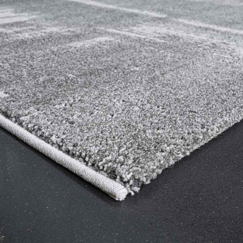 Milano 46046 6141 Abstract Textured Rugs in Grey