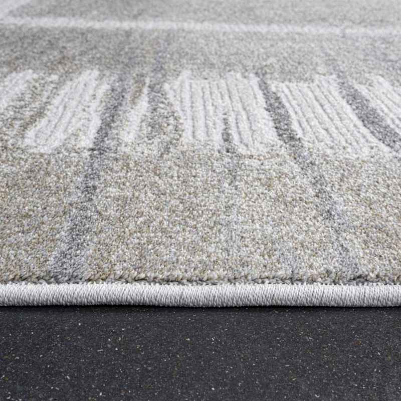Milano 46046 6191 Abstract Textured Rugs in Grey Natural