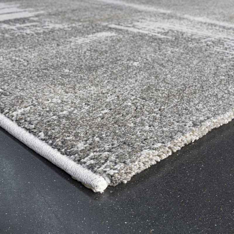 Milano 46046 6191 Abstract Textured Rugs in Grey Natural