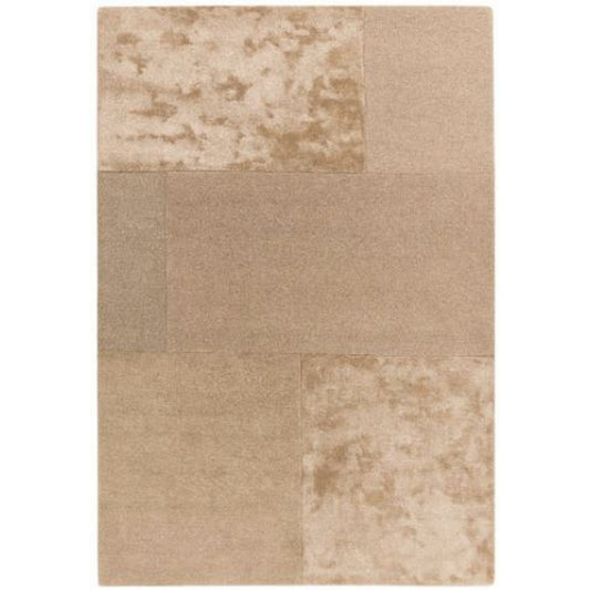 Tate Tonal Textures Geometric Wool Rugs in Sand