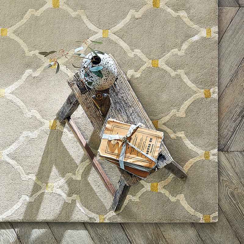 Empire Trellis Modern Pattern Rugs in Stone 45501 by Sanderson