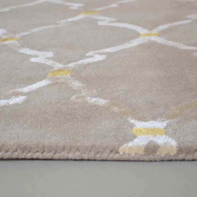 Empire Trellis Modern Pattern Rugs in Stone 45501 by Sanderson