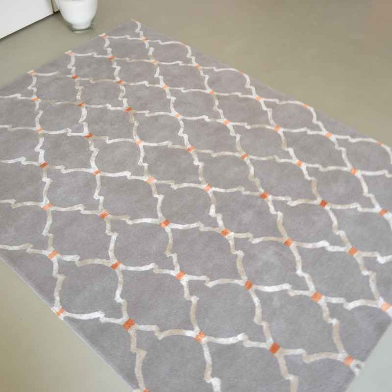 Empire Trellis Modern Pattern Rugs in Slate 45504 by Sanderson