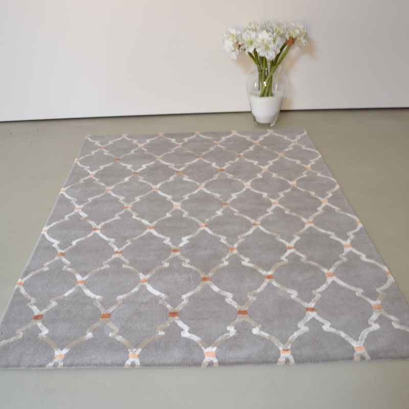 Empire Trellis Modern Pattern Rugs in Slate 45504 by Sanderson