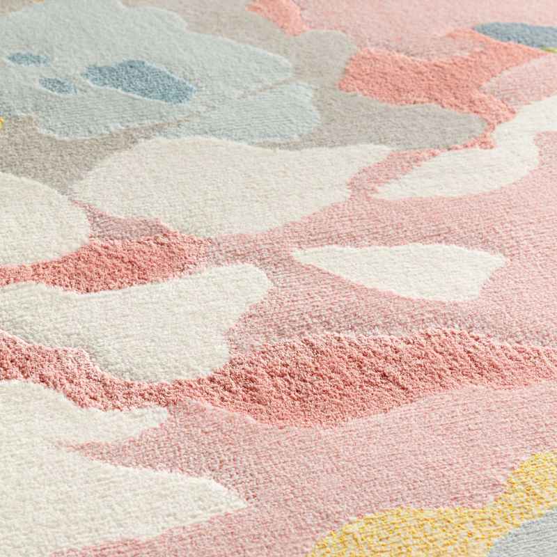 City Modern Floral Circle Rugs 466118 AK990 in Multicolour