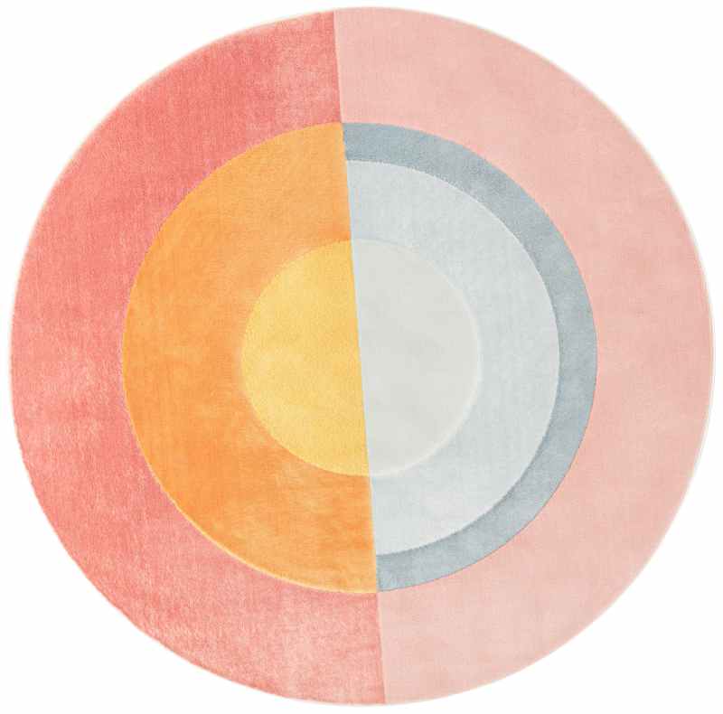 City Modern Geometric Circle Round Rugs 466137 AK200 in Multicolour