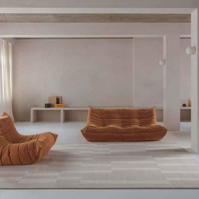 Malmo 48817 LA110 Textured Abstract Wool Rugs in Grey