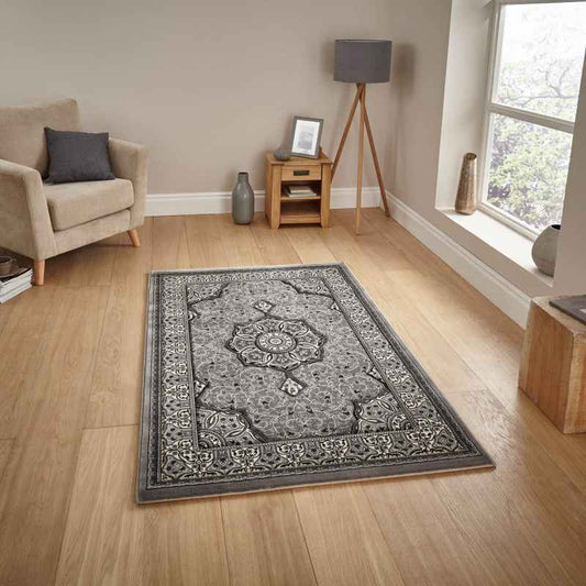 Heritage Traditional Medallion Rugs 4400 in Grey
