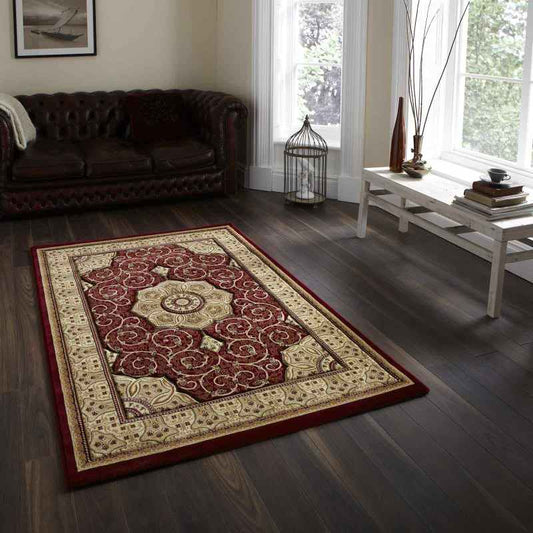 Heritage 4400 Traditional Medallion Rugs in Red