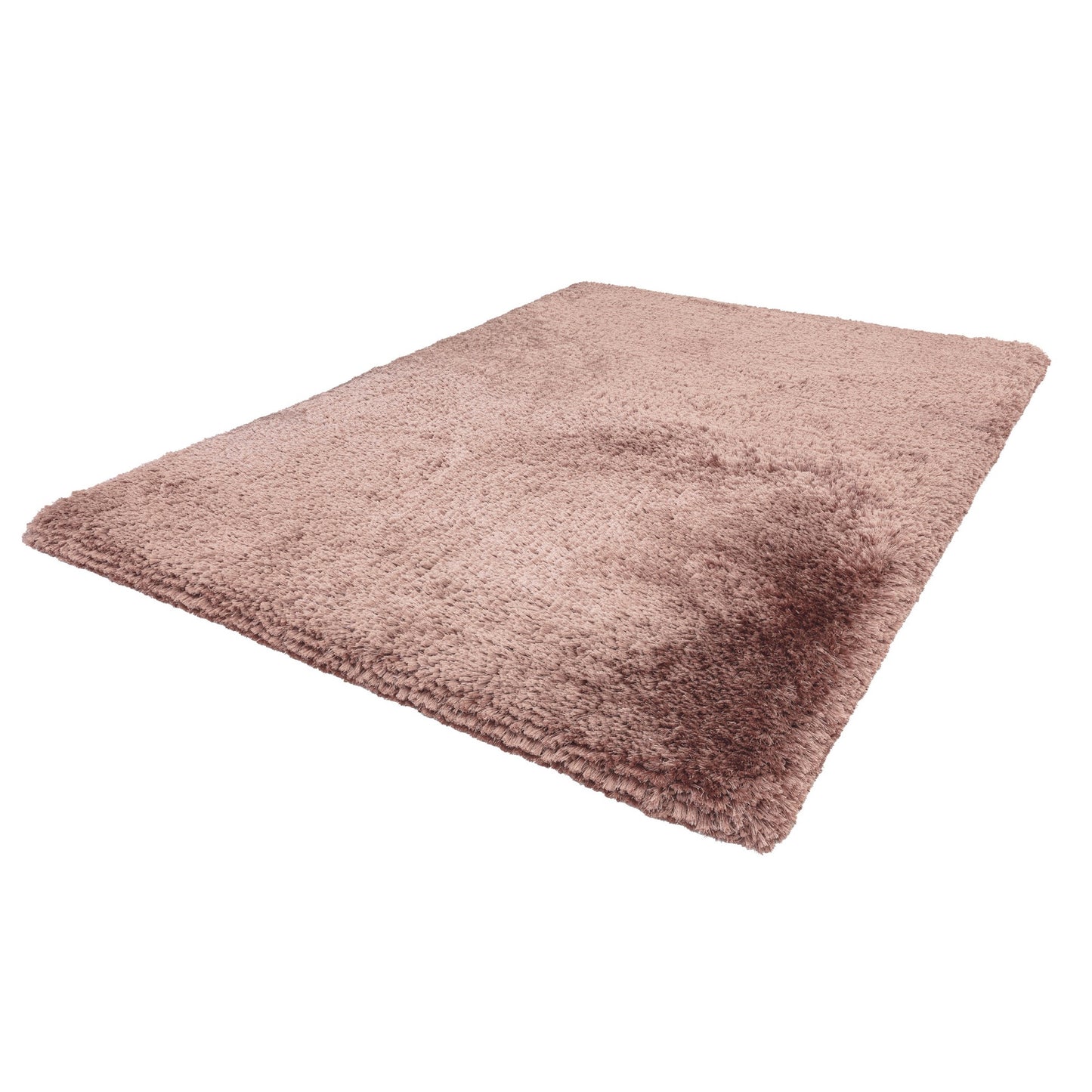 Plush Plain Modern Shaggy Rugs in Blush Pink