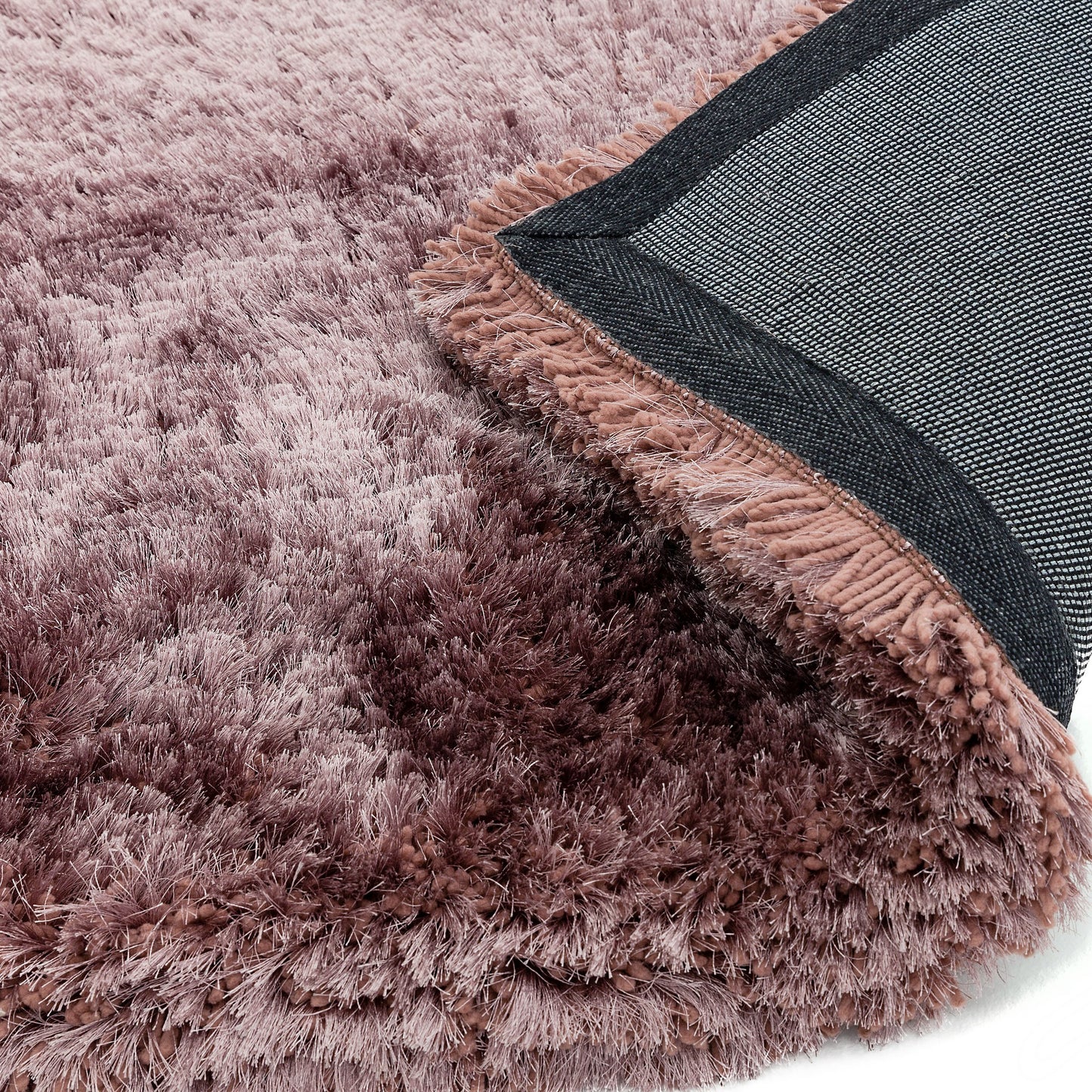 Plush Plain Modern Shaggy Rugs in Dusk