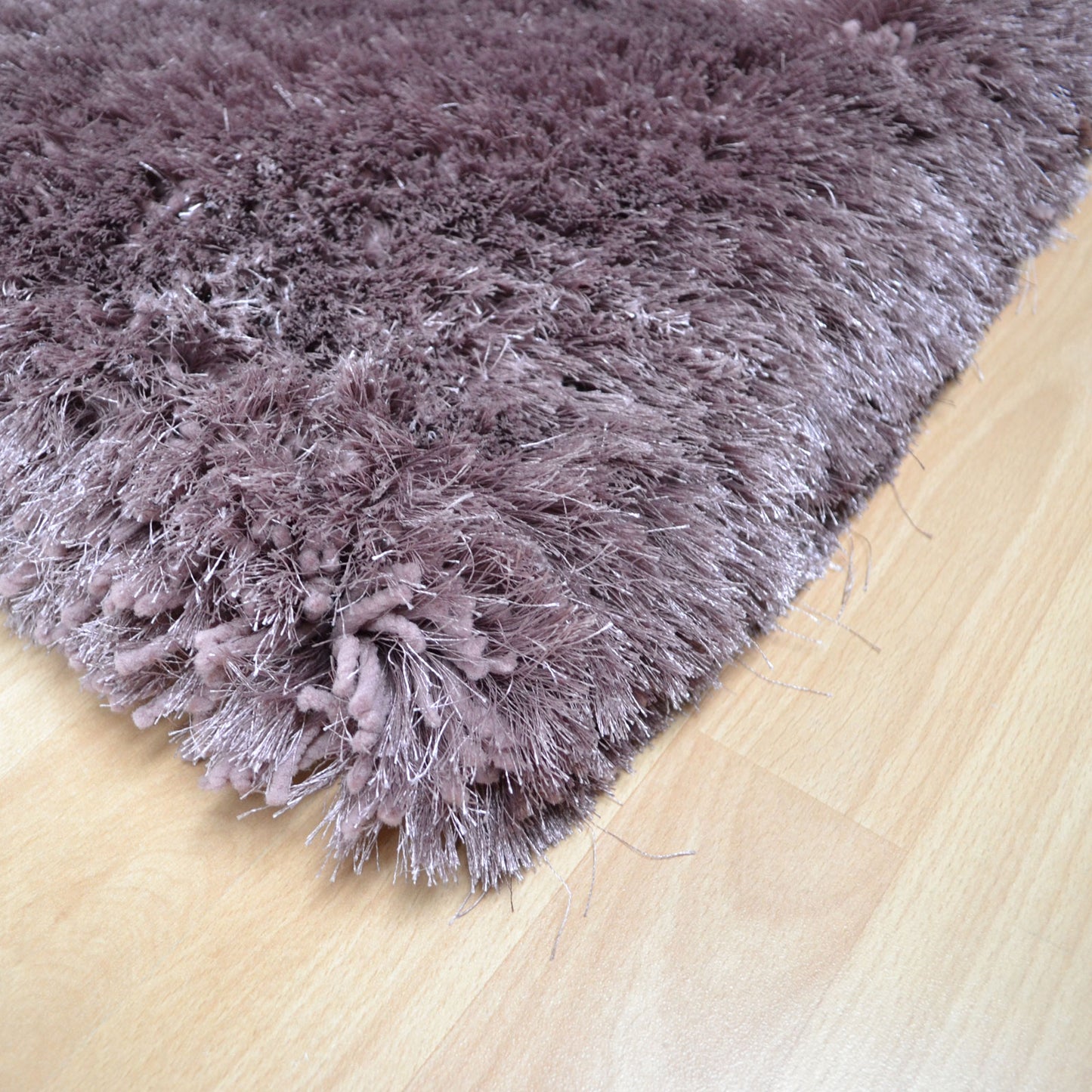 Plush Plain Modern Shaggy Rugs in Dusk