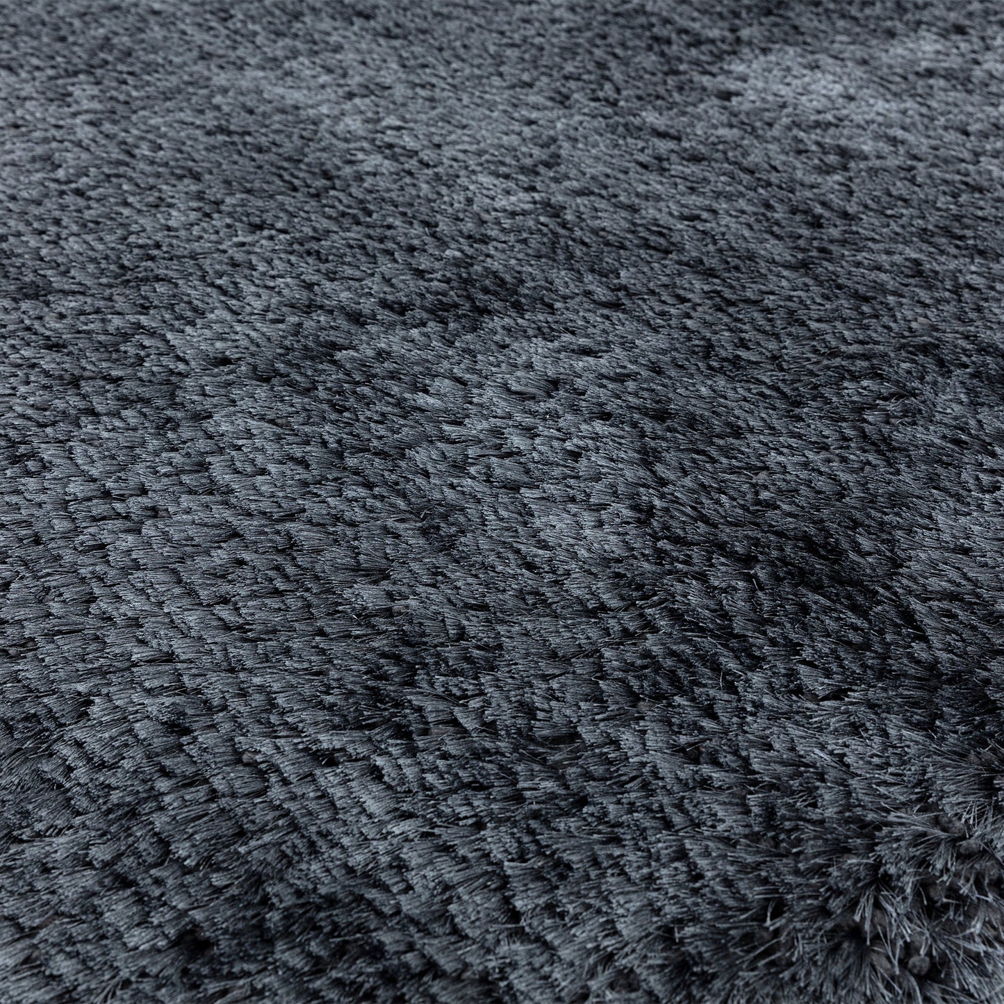 Plush Plain Modern Shaggy Rugs in Navy Blue
