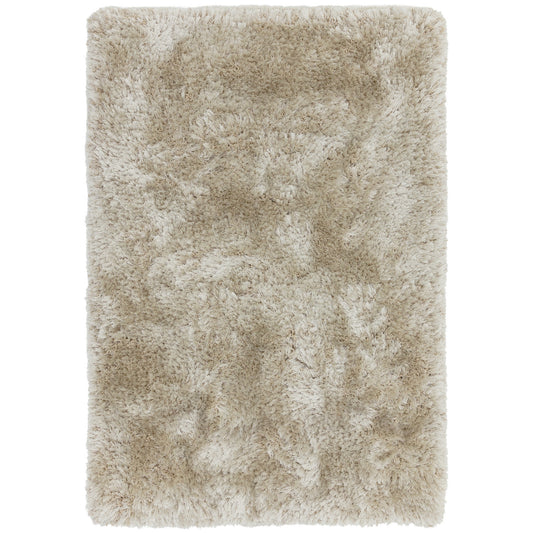 Plush Plain Modern Shaggy Rugs in Pearl