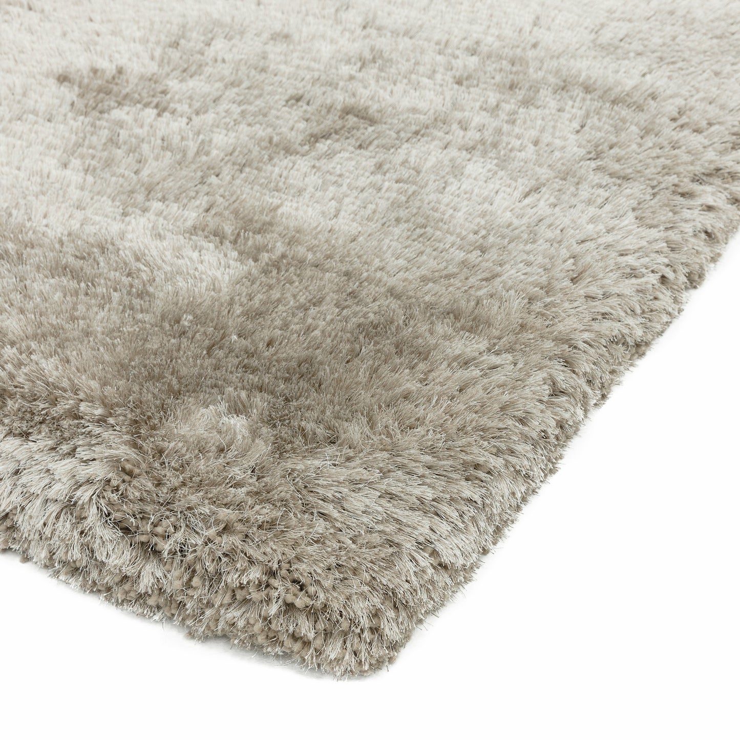 Plush Plain Modern Shaggy Rugs in Sand