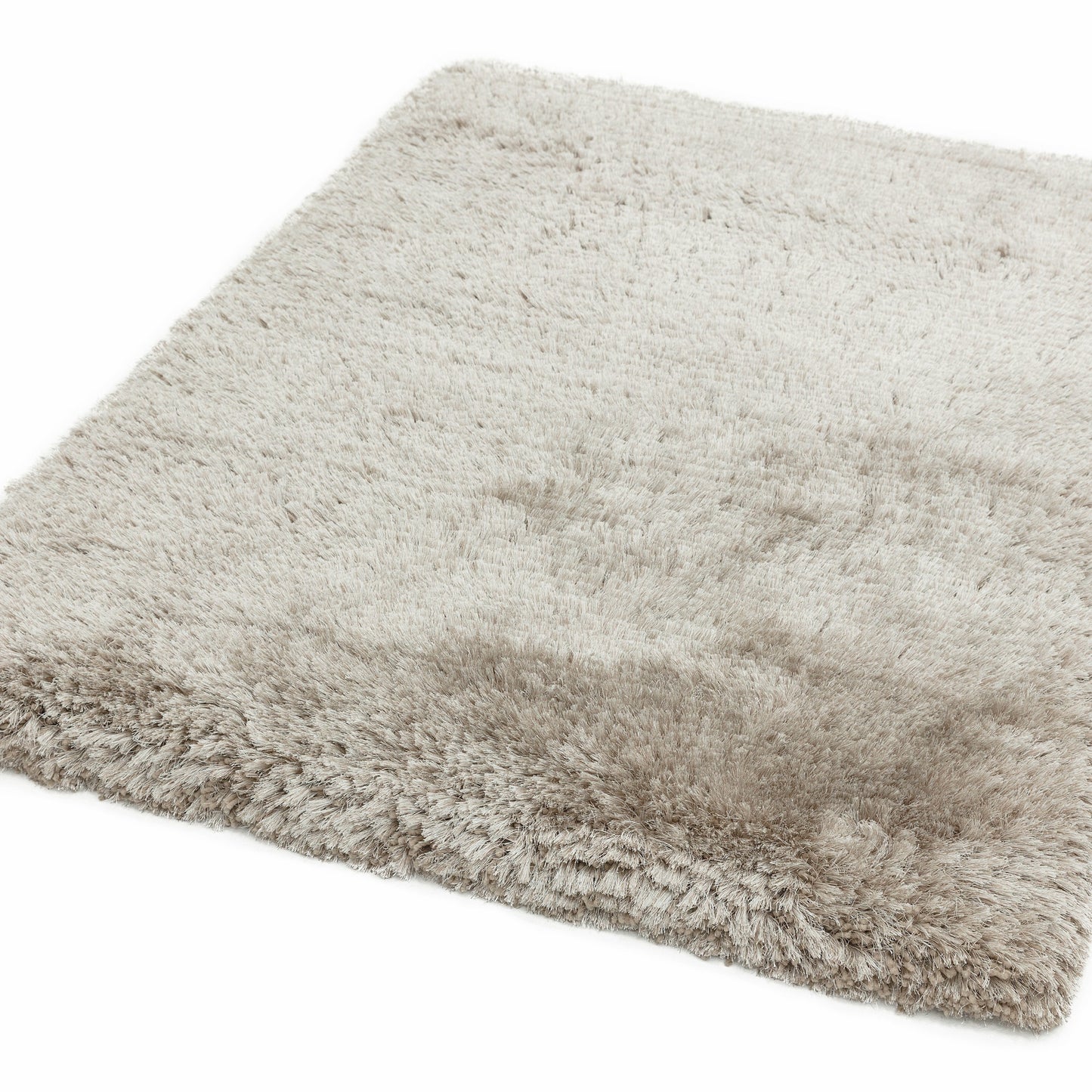 Plush Plain Modern Shaggy Rugs in Sand