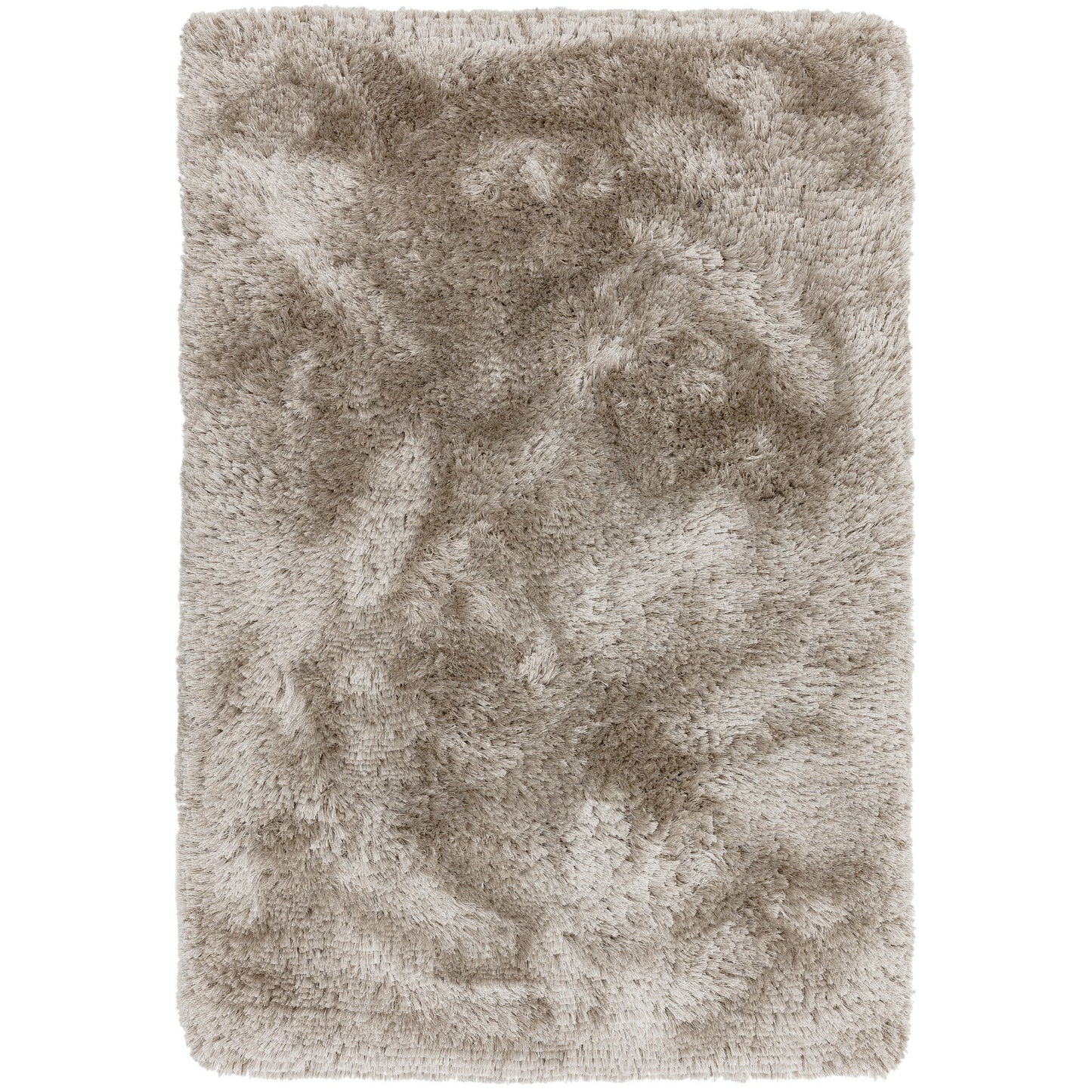 Plush Plain Modern Shaggy Rugs in Sand