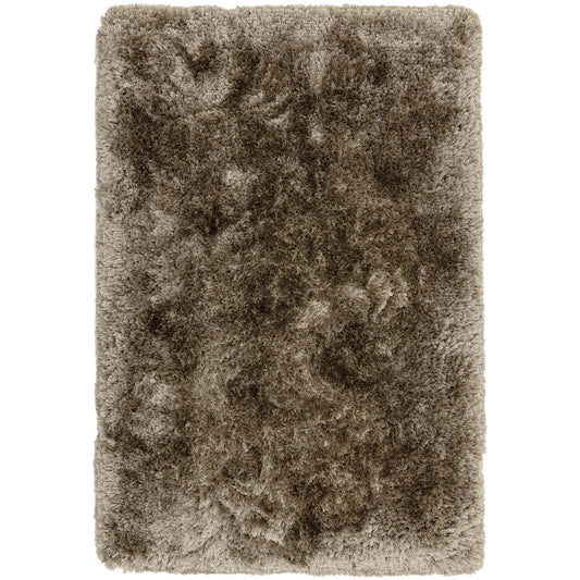 Plush Plain Modern Shaggy Rugs in Taupe