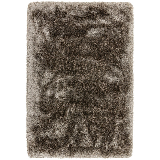 Plush Plain Modern Shaggy Rugs in Zinc