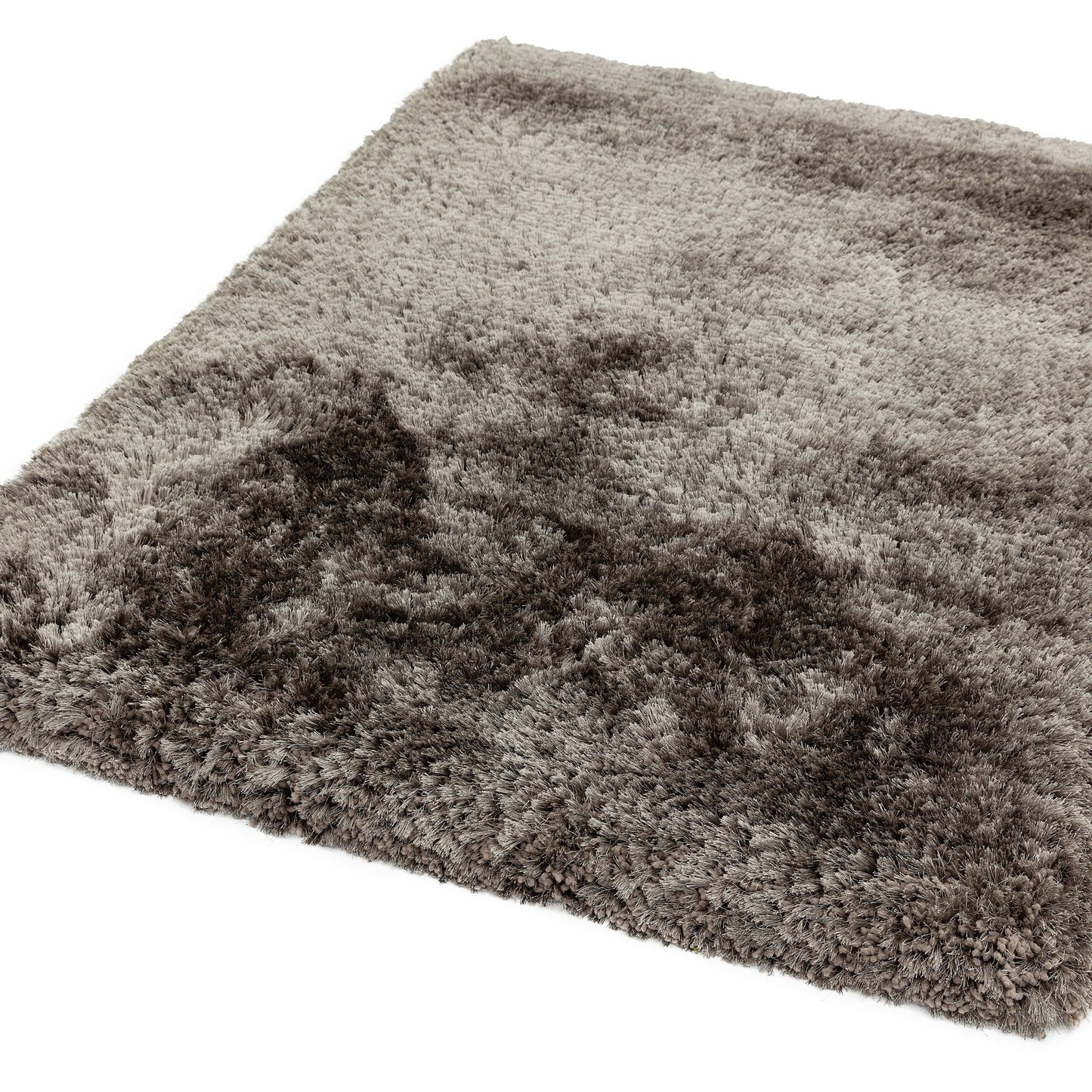 Plush Plain Modern Shaggy Rugs in Zinc