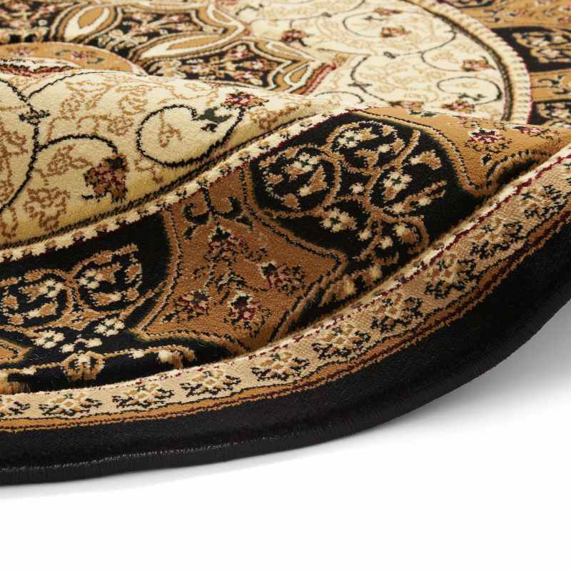 Heritage 4400 Circular Rugs in Black Cream