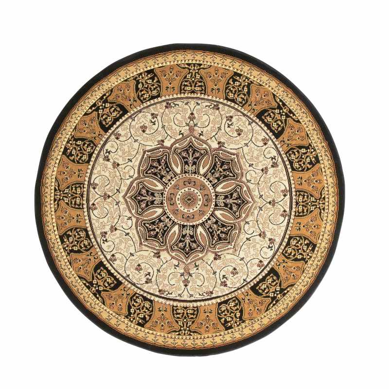Heritage 4400 Circular Rugs in Black Cream