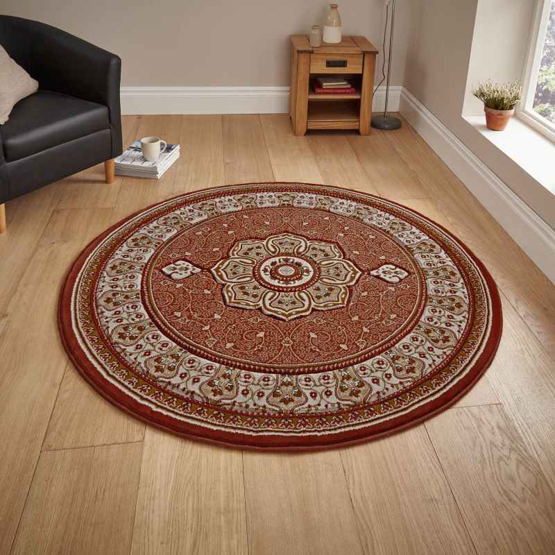 Heritage Circular Rugs 4400 in Dark Terracotta