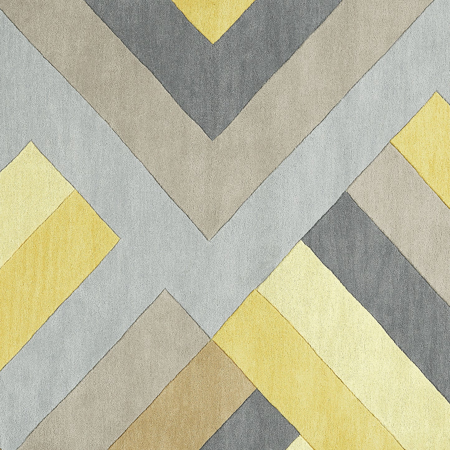 Reef Big Zig Wool Tufted Rugs RF02 in Ochre and Grey