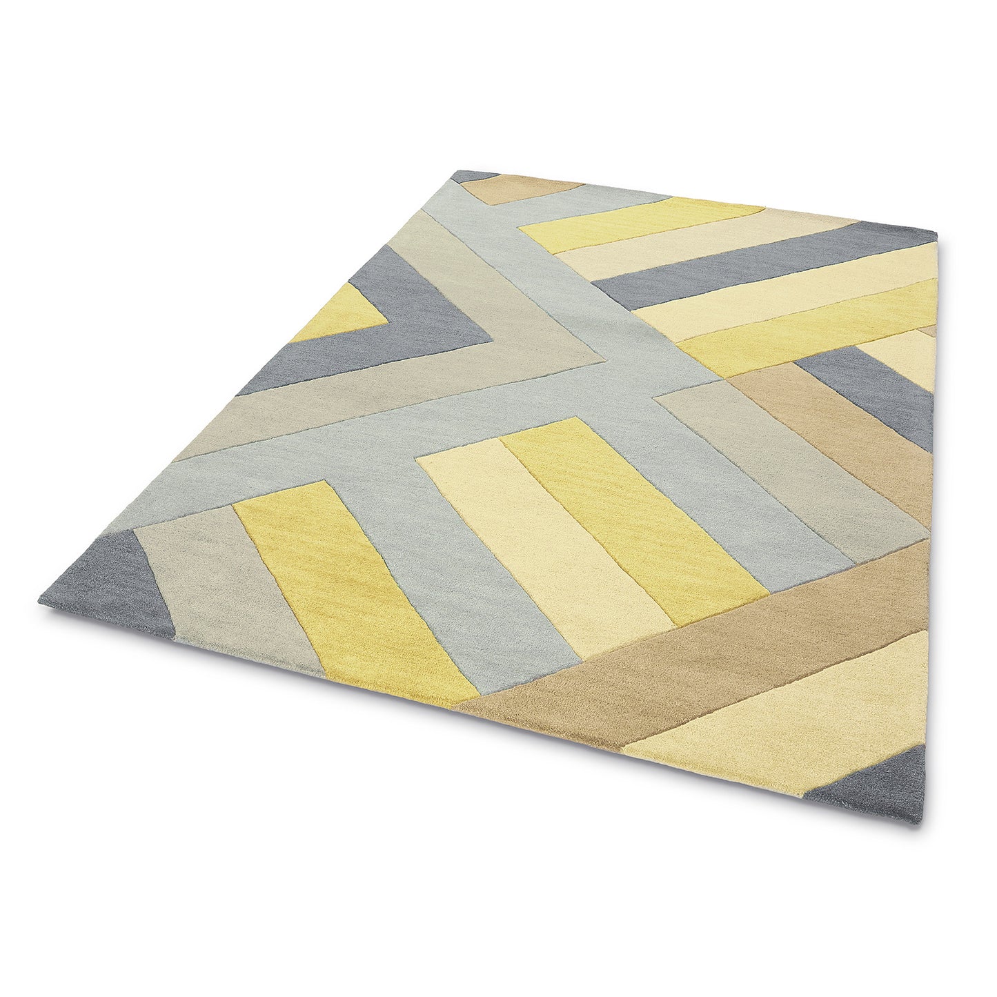 Reef Big Zig Wool Tufted Rugs RF02 in Ochre and Grey
