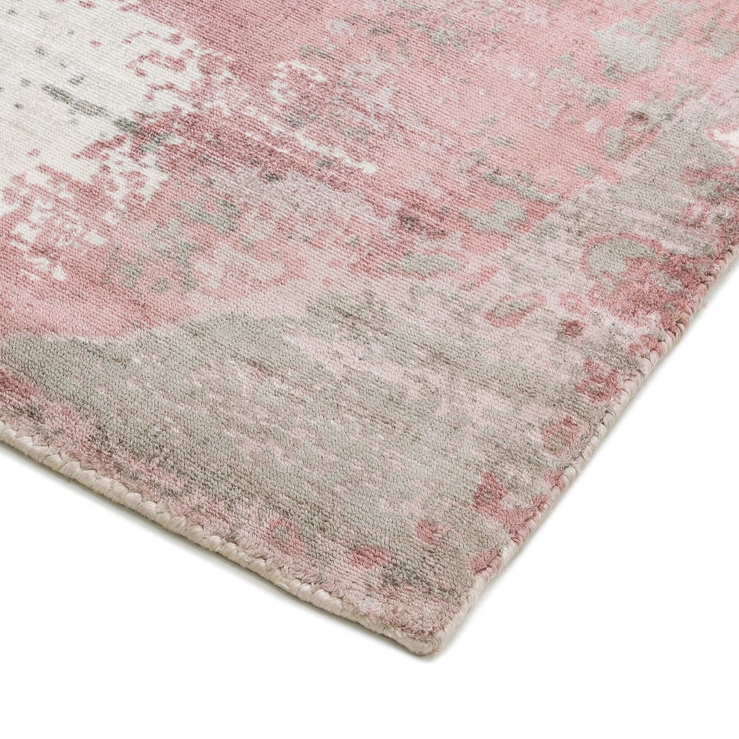 Gatsby Modern Abstract Metallic Viscose Rugs in Blush Pink