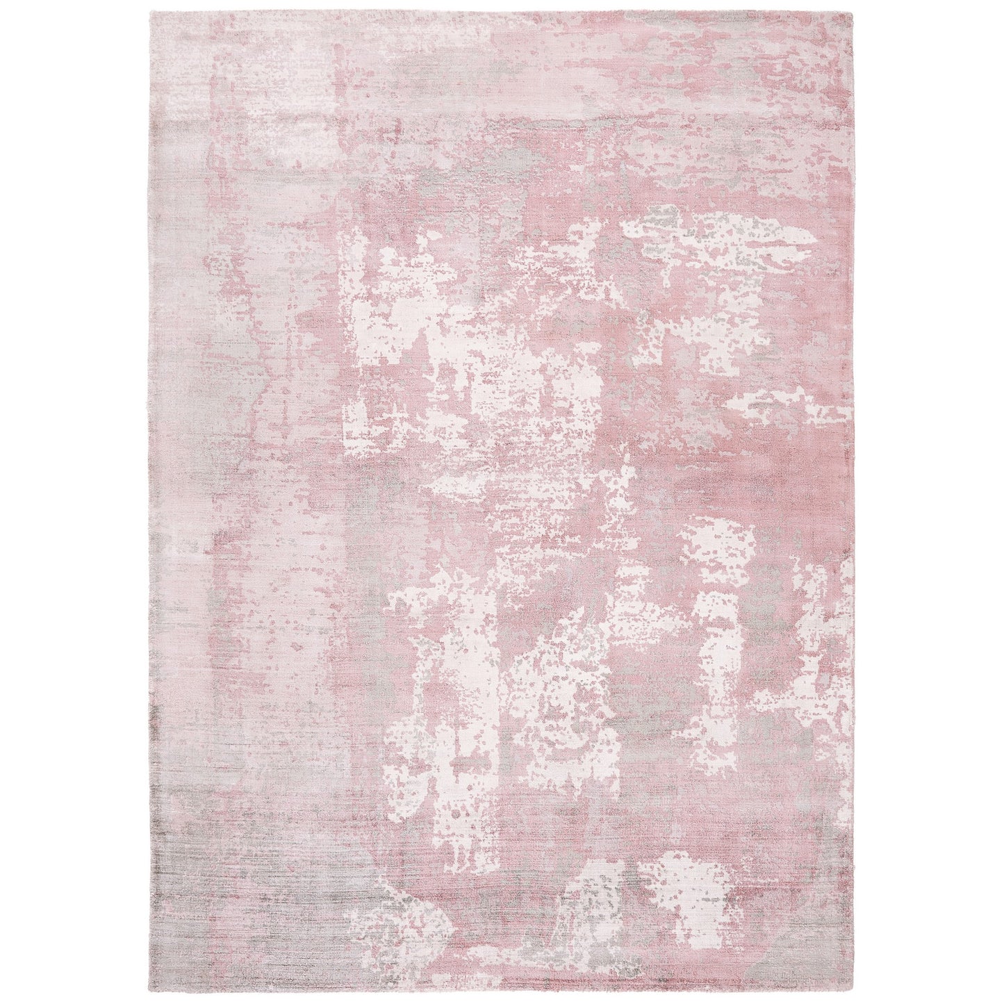 Gatsby Modern Abstract Metallic Viscose Rugs in Blush Pink